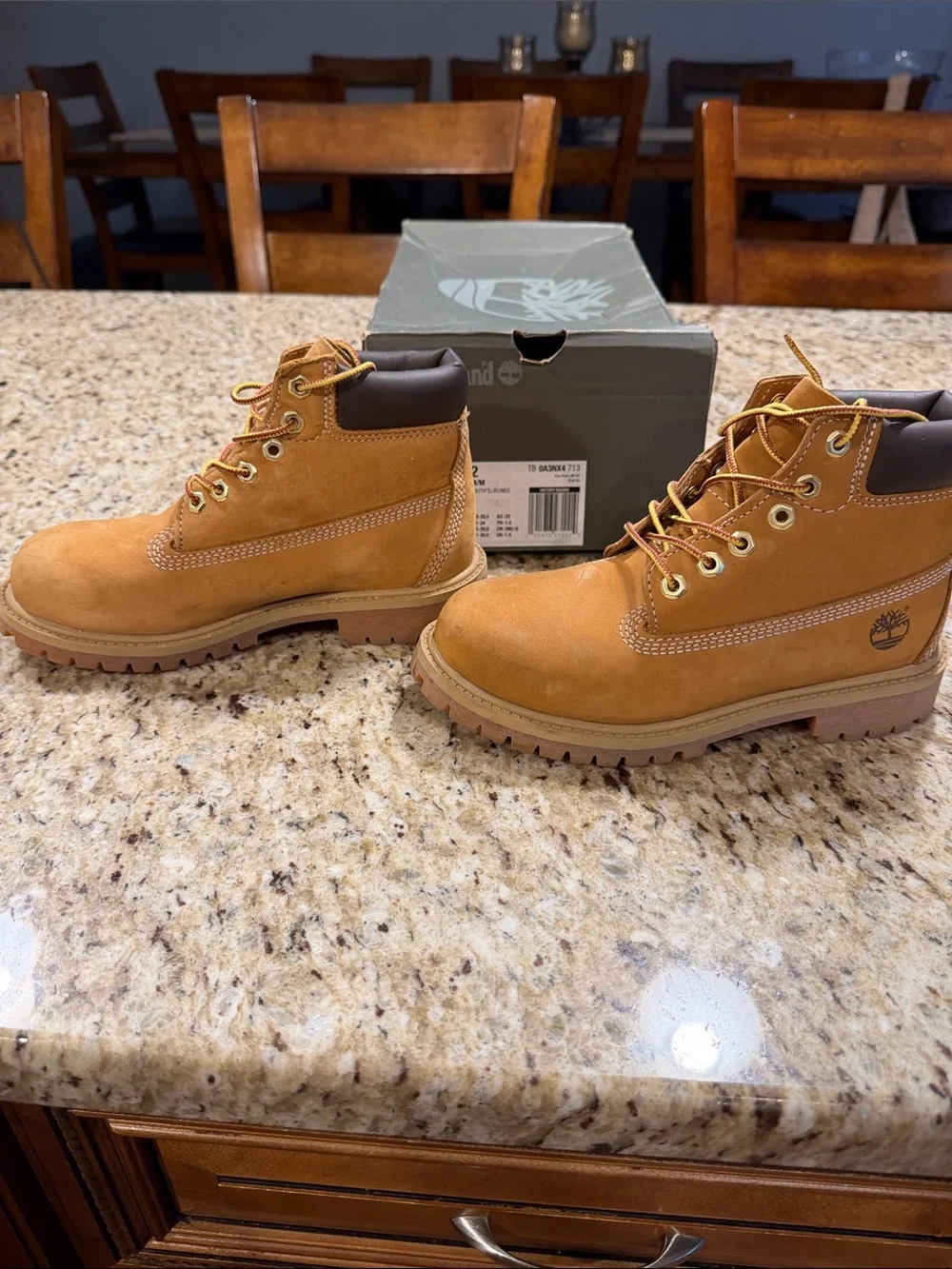 Timberland Boys Wheat Brown Premium Work Boots barely worn!